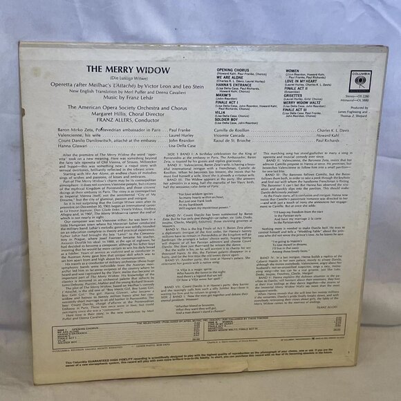 The Merry Widow (Vinyl, 1962) Columbia Masterworks OL 58801 VG+ LP Record Album - Picture 3 of 11